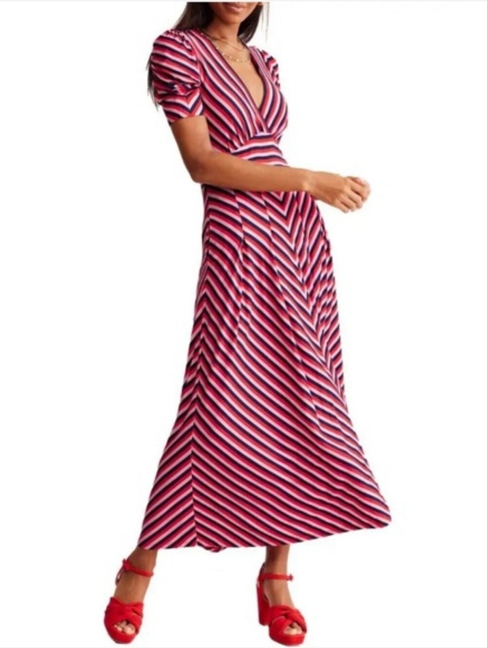Boden Kristen Striped A-line Maxi Dress
